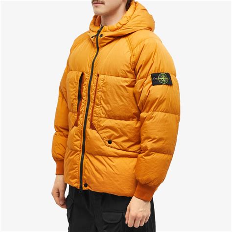 stone island crinkle reps hooded down jacket